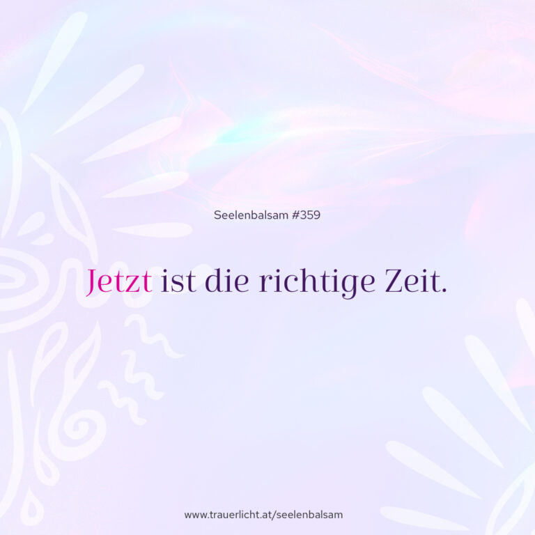 Jetzt ist die richtige Zeit.