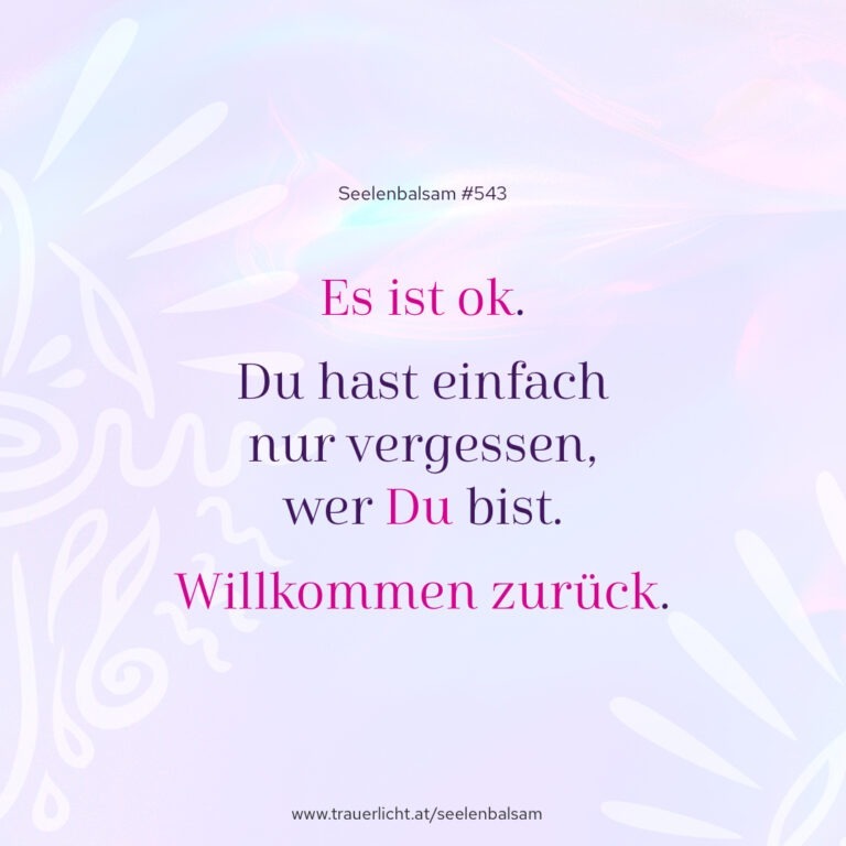 Es ist ok. Du hast einfach nur vergessen, wer Du bist. Willkommen zurück.