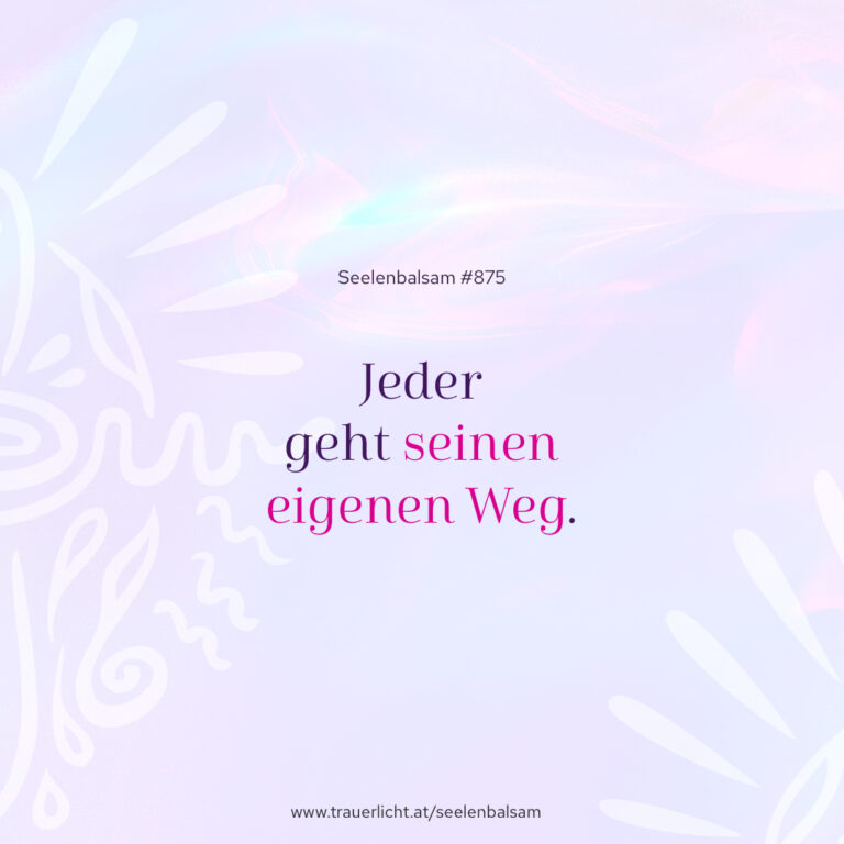 Jeder geht seinen eigenen Weg.