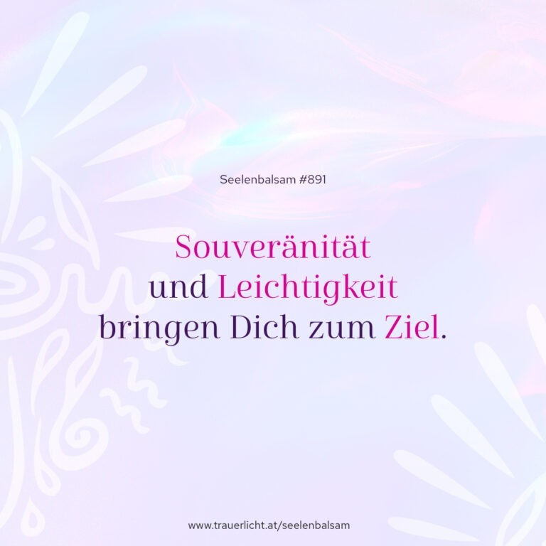 Souveränität und Leichtigkeit bringen Dich zum Ziel.