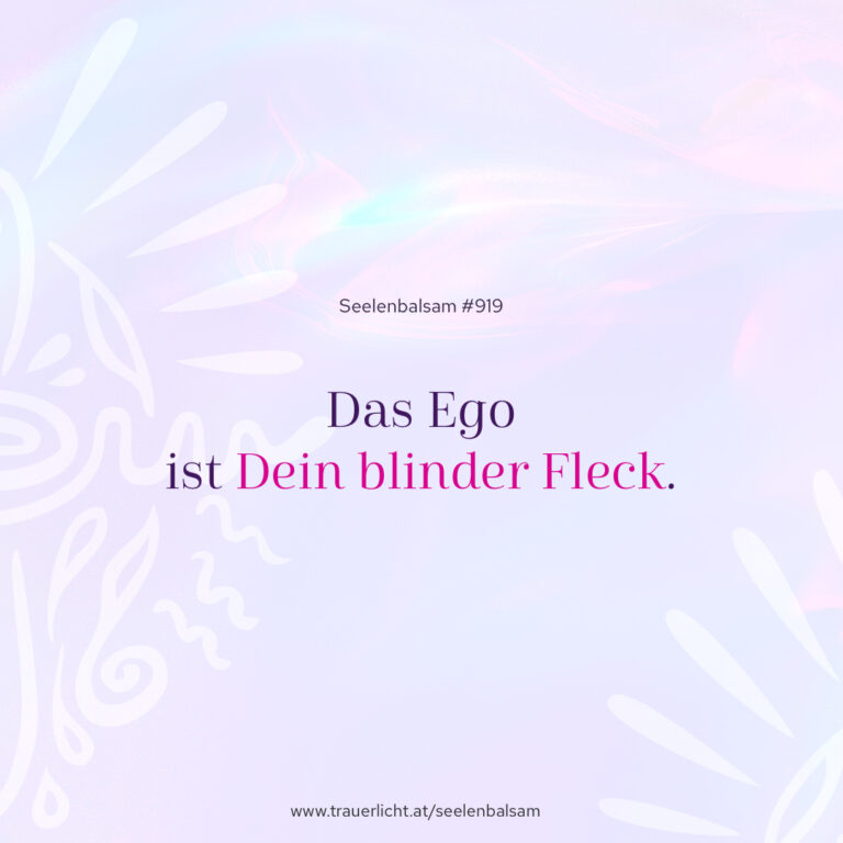 Das Ego ist Dein blinder Fleck.