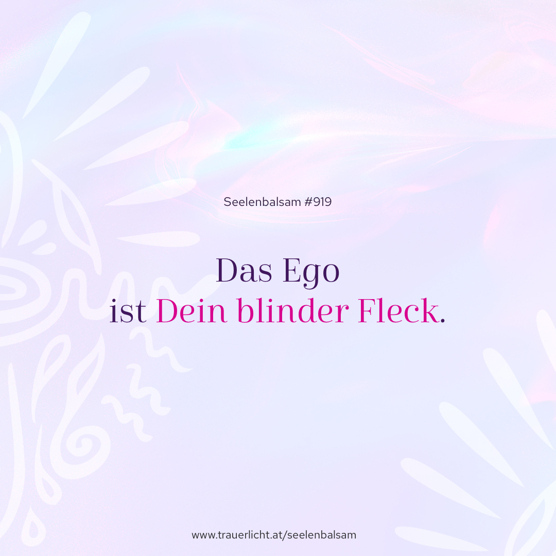 Das Ego ist Dein blinder Fleck.