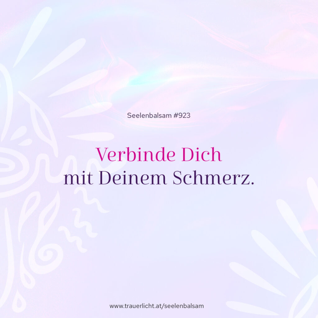 Verbinde Dich mit Deinem Schmerz.